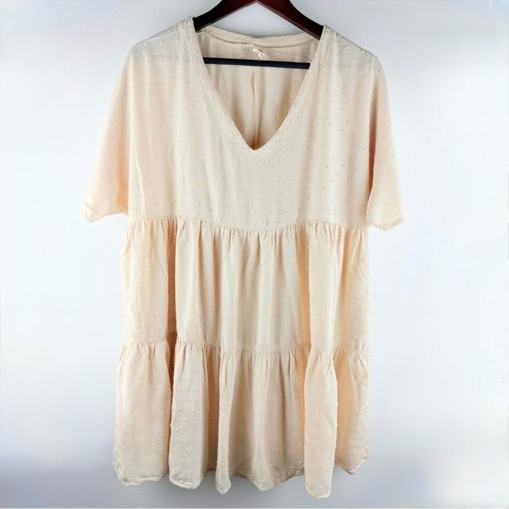 Joah Premium Top Tunic Womens Large Ivory Prairie Boho Cottagecore Flowy Pockets